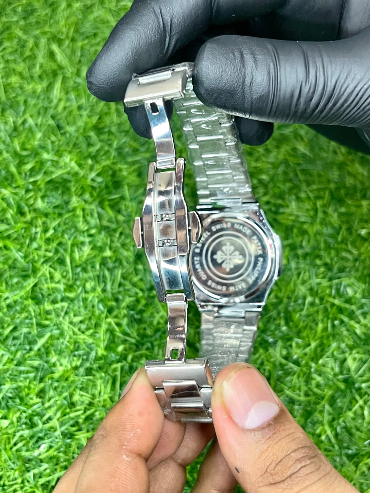 Patek Philippe Nautilus Style Silver Grey Dial Watch | Aziz Store