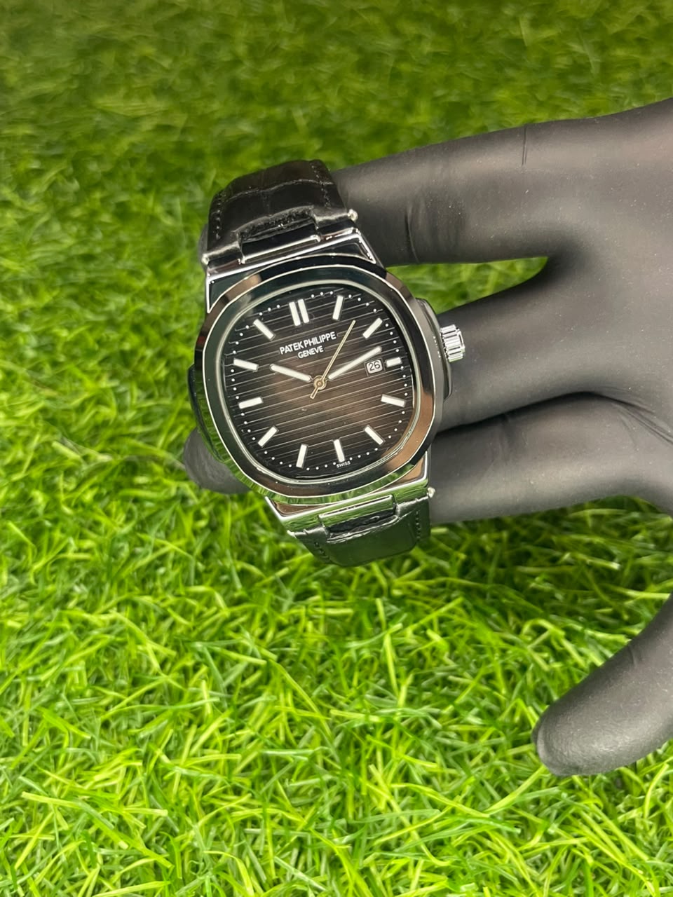 Patek Philippe Nautilus Style Black Dial Watch | Aziz Store