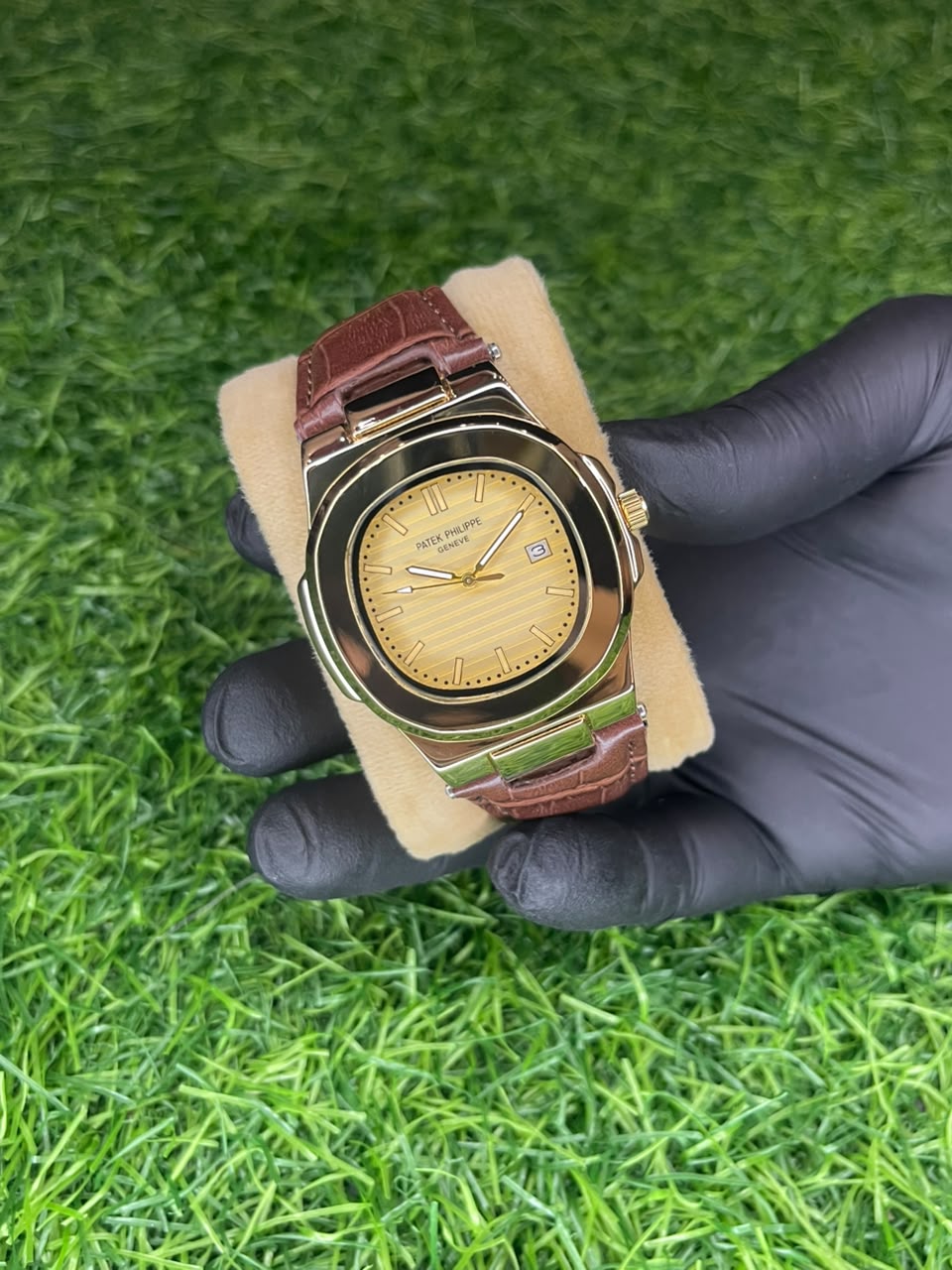 Patek Philippe Nautilus Style Gold Yellow Dial Watch | Aziz Store