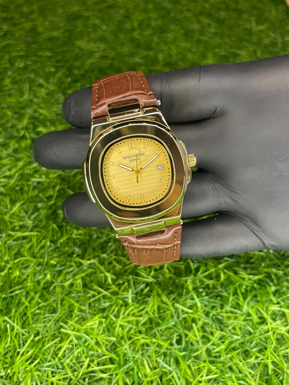 Patek Philippe Nautilus Style Gold Yellow Dial Watch | Aziz Store