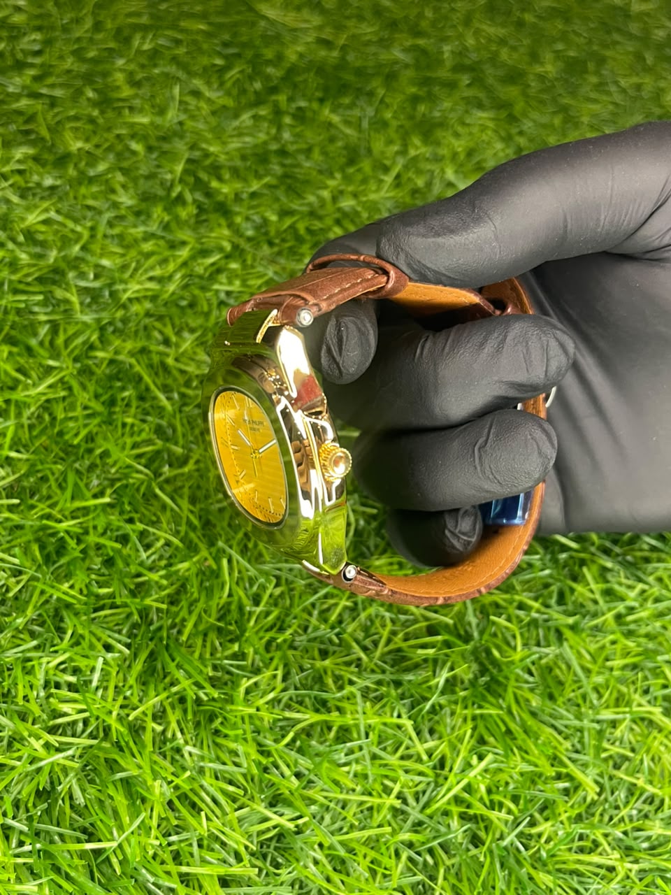Patek Philippe Nautilus Style Gold Yellow Dial Watch | Aziz Store