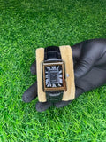 Cartier Tank Style Black Dial Gold Case Watch | Aziz Store
