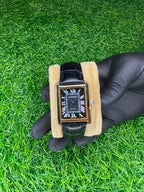 Cartier Tank Style Black Dial Gold Case Watch | Aziz Store