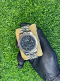 Rolex Black Textured Dial Datejust Style Watch