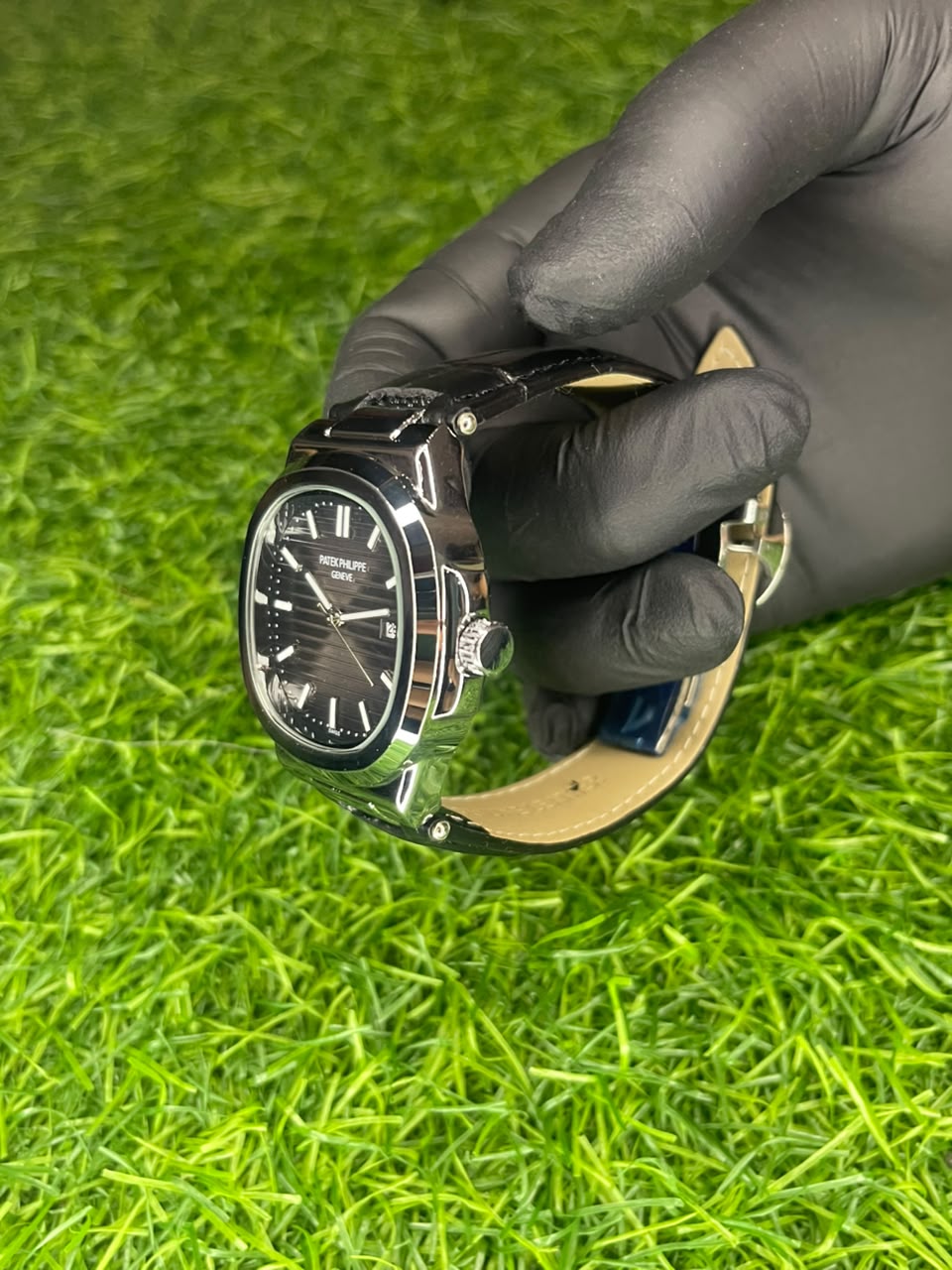Patek Philippe Nautilus Style Black Dial Watch | Aziz Store