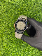 Patek Philippe style silver dial watch with stainless steel bracelet at Aziz Store Pakistan